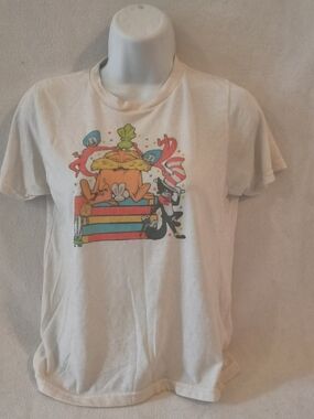 Tultex Kids Short Sleeve Tee with Colorful Cartoon Print - White